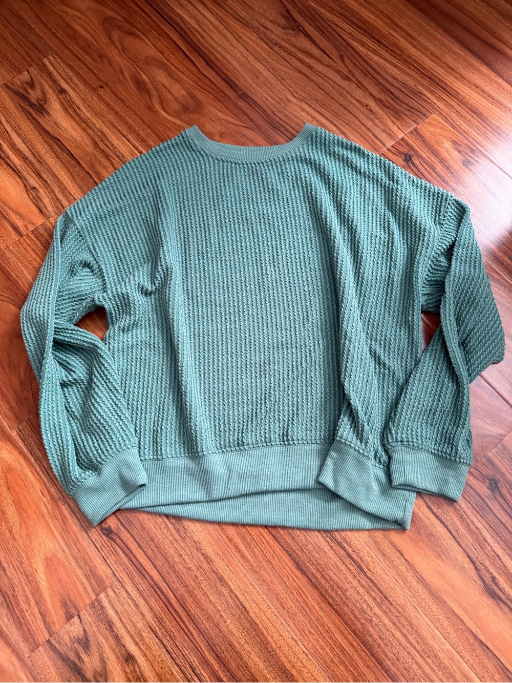 Thread & Supply Sage Green Waffle Knit Pullover